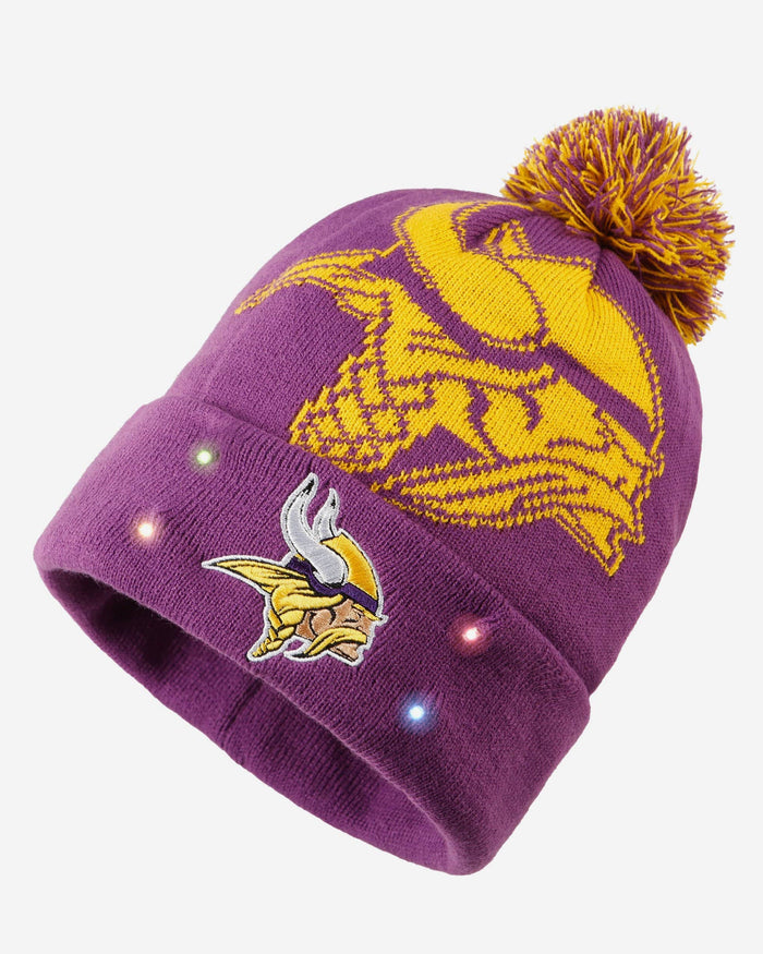 Minnesota Vikings Cropped Logo Light Up Knit Beanie FOCO - FOCO.com