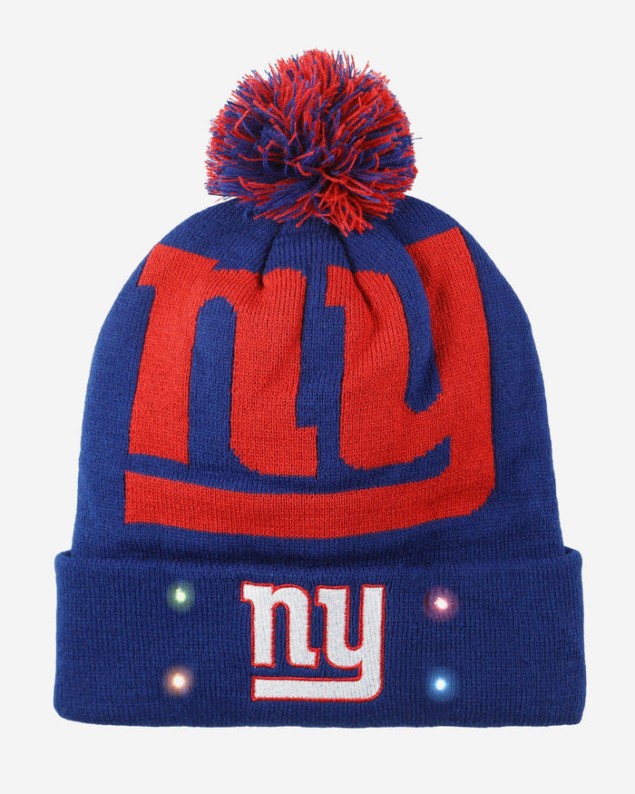 New York Giants Cropped Logo Light Up Knit Beanie FOCO - FOCO.com