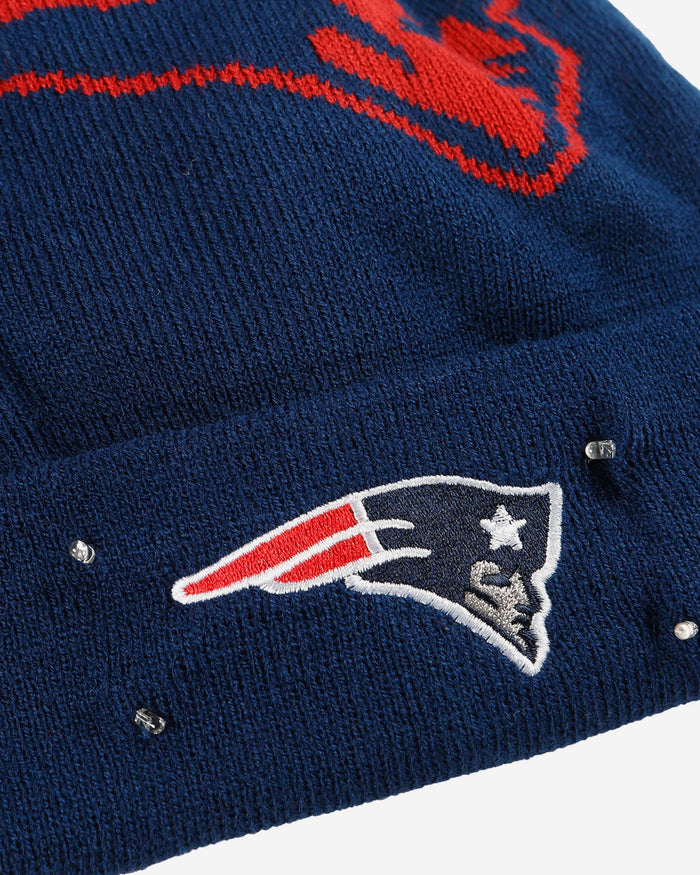 New England Patriots Cropped Logo Light Up Knit Beanie FOCO - FOCO.com