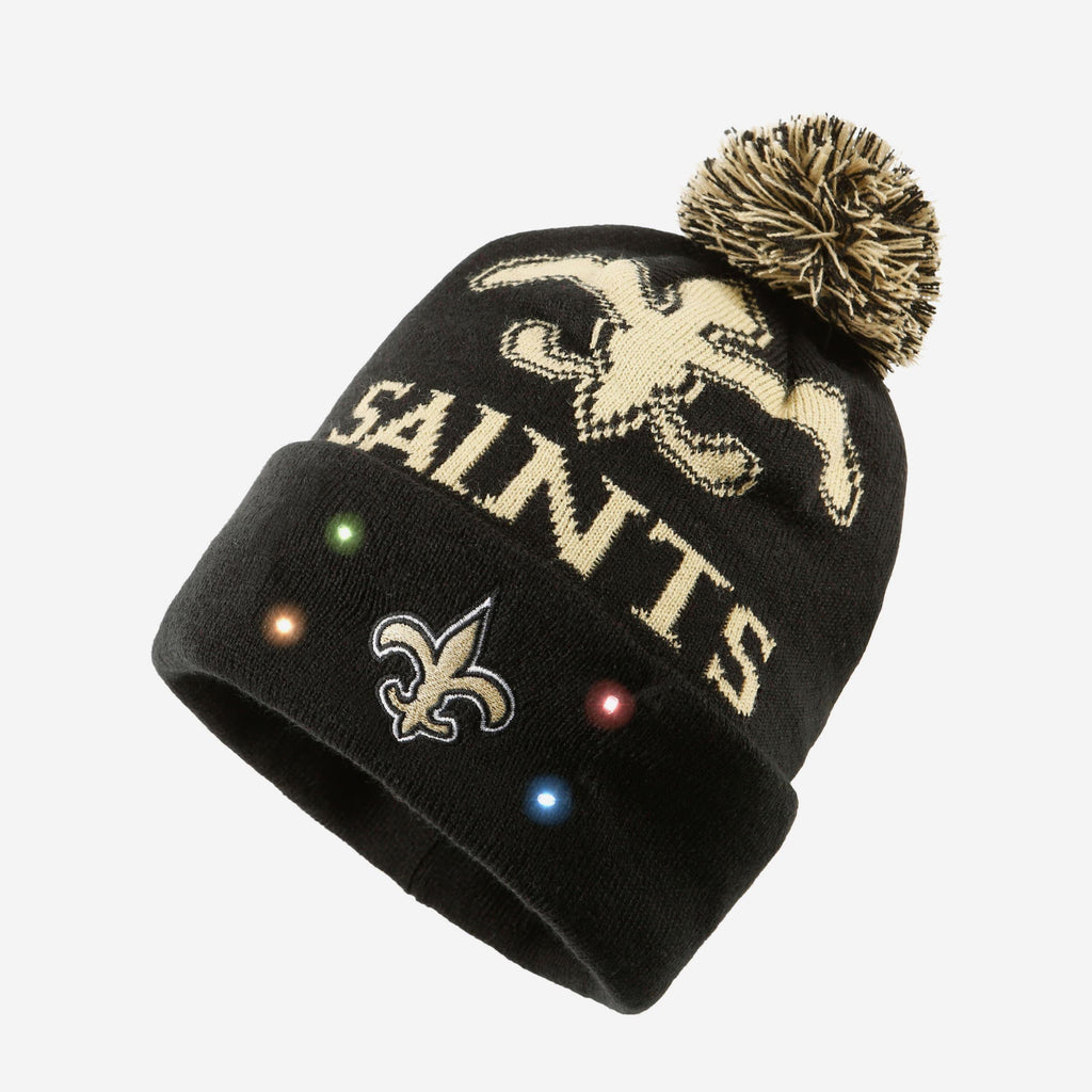 New Orleans Saints Cropped Logo Light Up Knit Beanie FOCO - FOCO.com