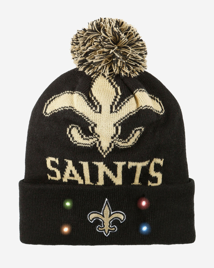 New Orleans Saints Cropped Logo Light Up Knit Beanie FOCO - FOCO.com