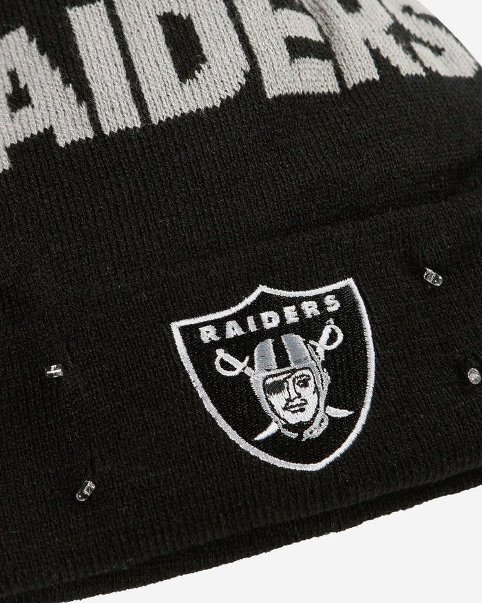 Las Vegas Raiders Cropped Logo Light Up Knit Beanie FOCO - FOCO.com