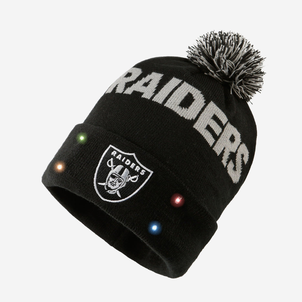 Las Vegas Raiders Cropped Logo Light Up Knit Beanie FOCO - FOCO.com