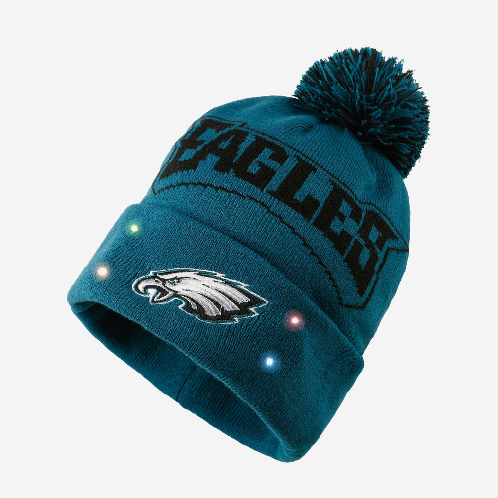 Philadelphia Eagles Cropped Logo Light Up Knit Beanie FOCO - FOCO.com