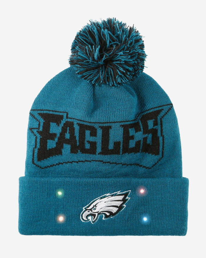 Philadelphia Eagles Cropped Logo Light Up Knit Beanie FOCO - FOCO.com