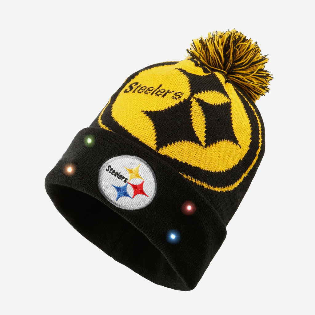 Pittsburgh Steelers Cropped Logo Light Up Knit Beanie FOCO - FOCO.com