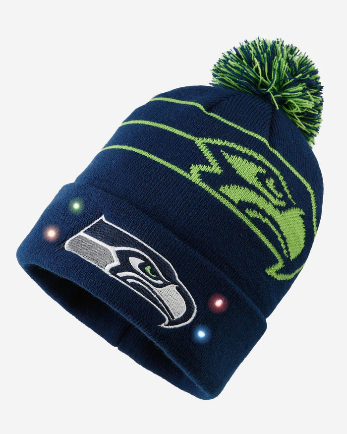 Seattle Seahawks Cropped Logo Light Up Knit Beanie FOCO - FOCO.com