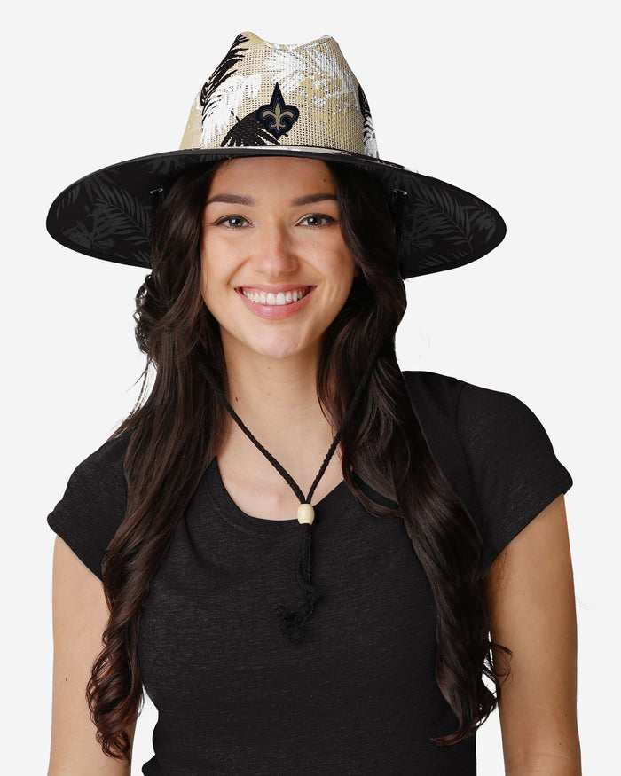 New Orleans Saints Floral Printed Straw Hat FOCO - FOCO.com