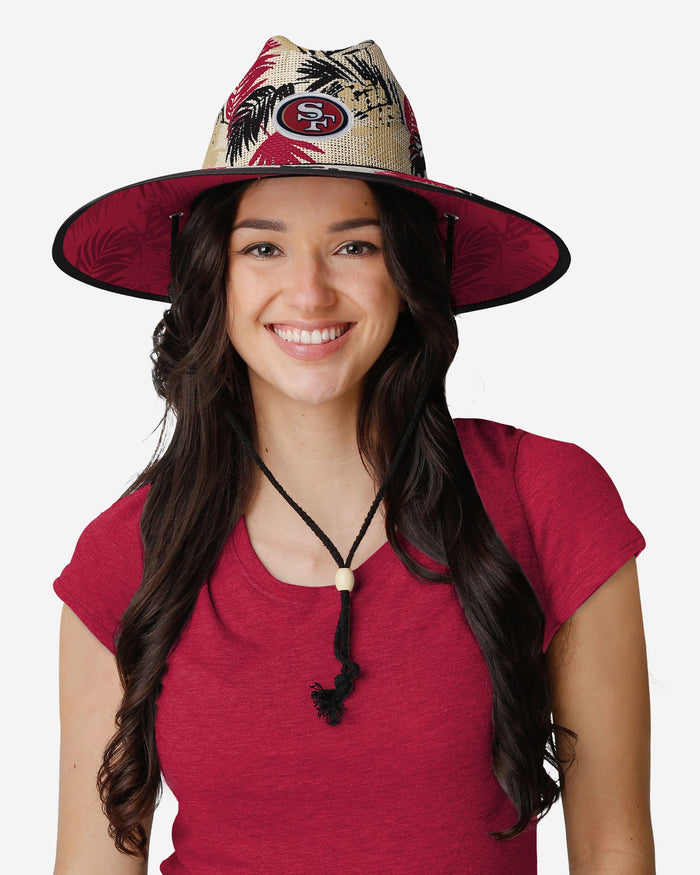 San Francisco 49ers Floral Printed Straw Hat FOCO - FOCO.com