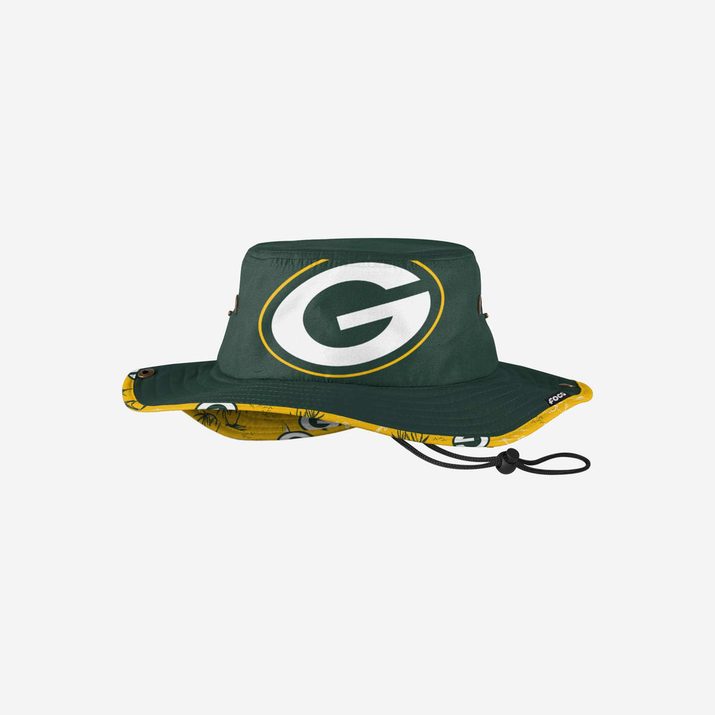 Green Bay Packers Cropped Big Logo Hybrid Boonie Hat FOCO - FOCO.com