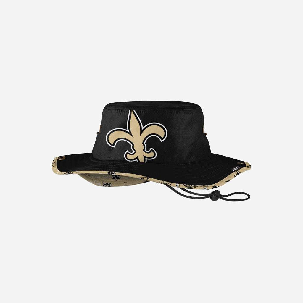 New Orleans Saints Cropped Big Logo Hybrid Boonie Hat FOCO - FOCO.com