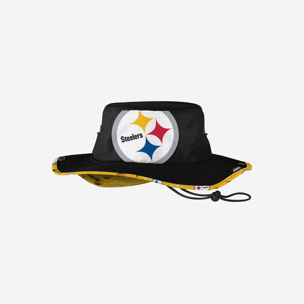 Pittsburgh Steelers Cropped Big Logo Hybrid Boonie Hat FOCO - FOCO.com