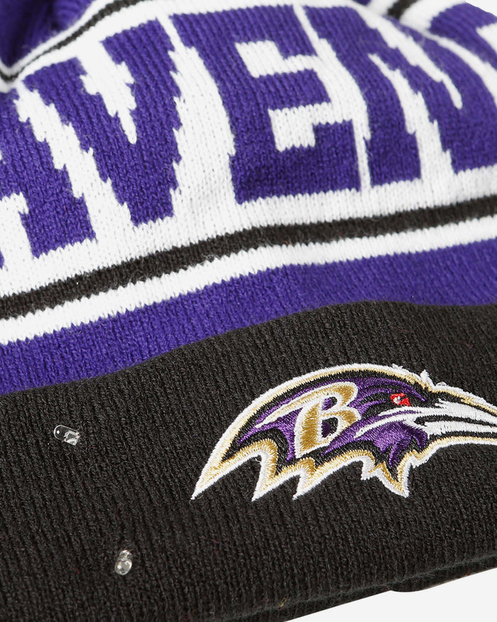 Baltimore Ravens Snow Stealer Light Up Beanie FOCO - FOCO.com