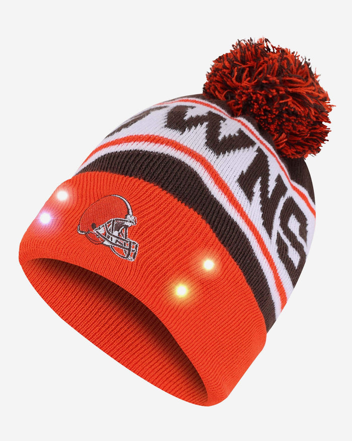 Cleveland Browns Snow Stealer Light Up Beanie FOCO - FOCO.com