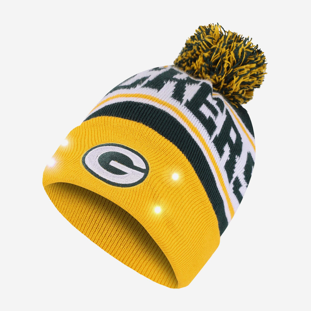 Green Bay Packers Snow Stealer Light Up Beanie FOCO - FOCO.com