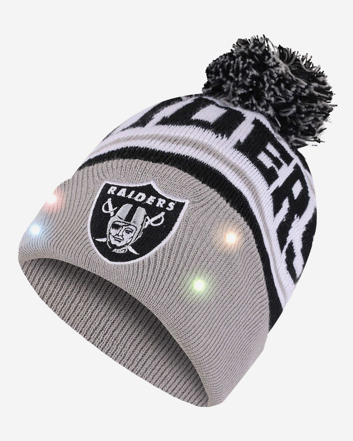 Las Vegas Raiders Snow Stealer Light Up Beanie FOCO - FOCO.com