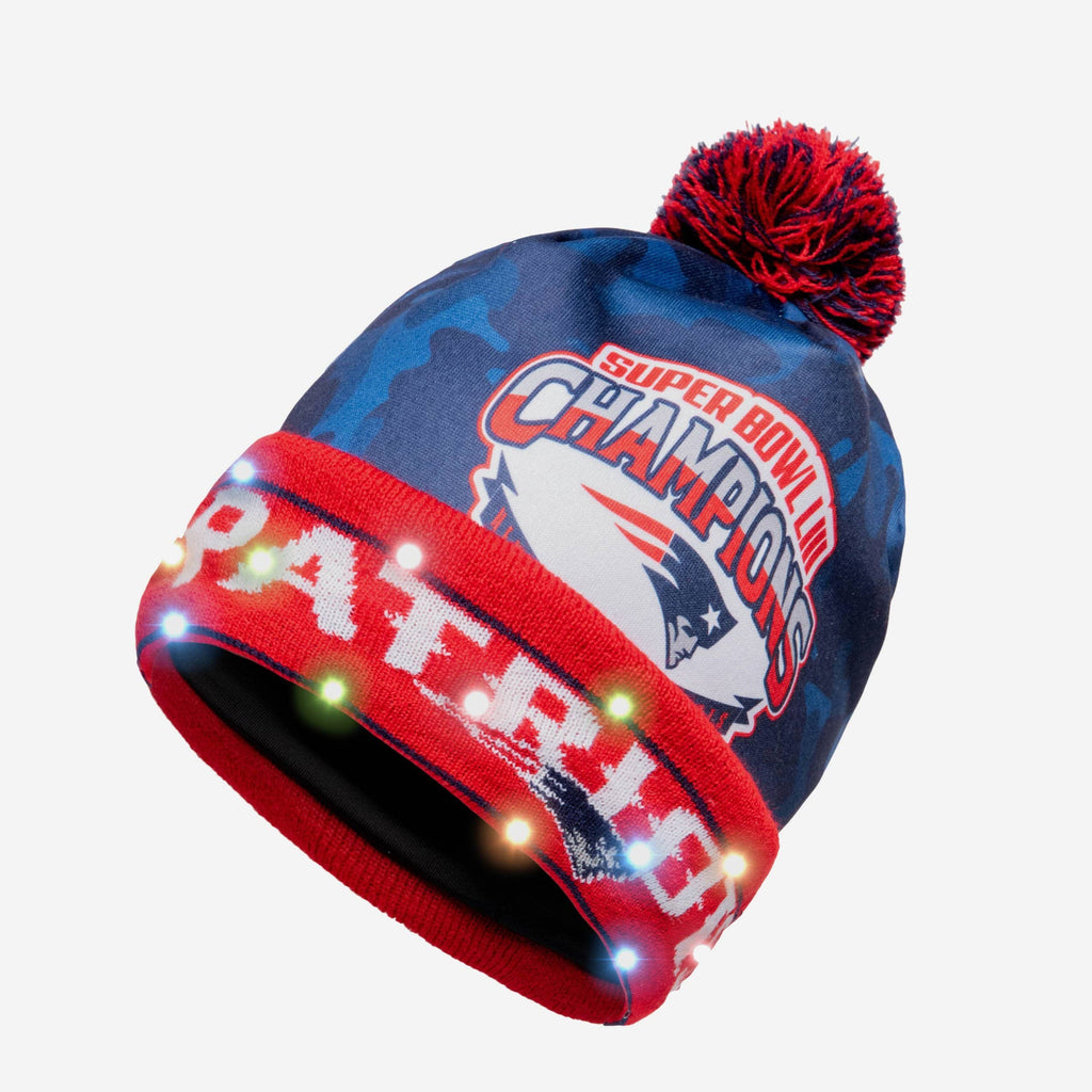 New England Patriots Super Bowl LIII Light Up Beanie FOCO - FOCO.com