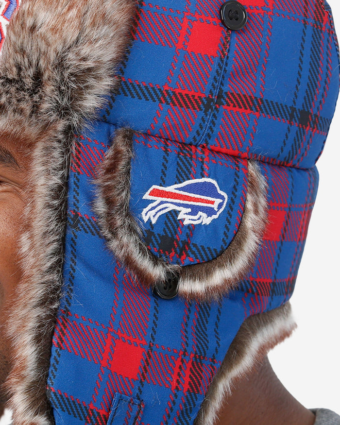 Buffalo Bills NFL Wordmark Flannel Trapper Hat FOCO - FOCO.com