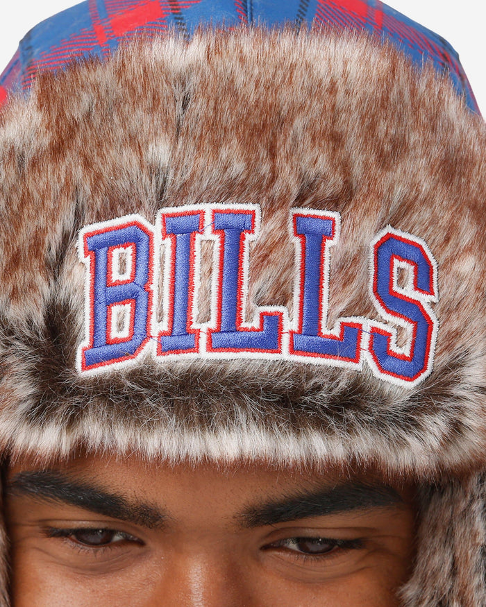 Buffalo Bills NFL Wordmark Flannel Trapper Hat FOCO - FOCO.com