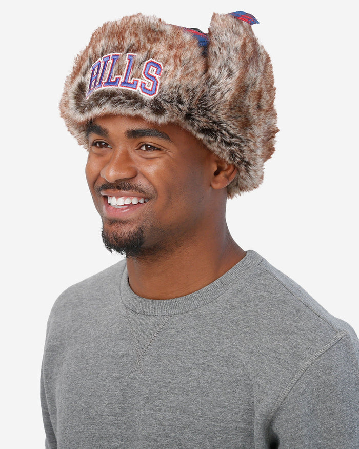 Buffalo Bills NFL Wordmark Flannel Trapper Hat FOCO - FOCO.com