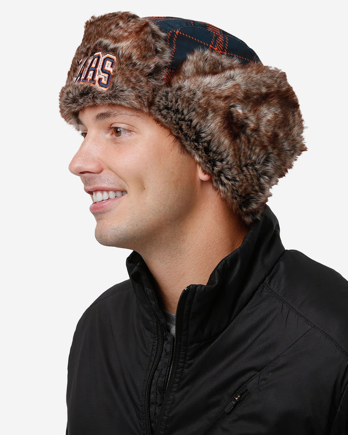 Chicago Bears NFL Wordmark Flannel Trapper Hat FOCO - FOCO.com