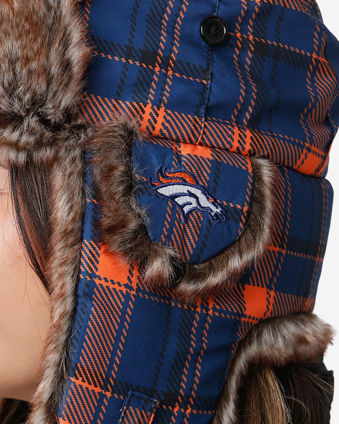 Denver Broncos NFL Wordmark Flannel Trapper Hat FOCO - FOCO.com