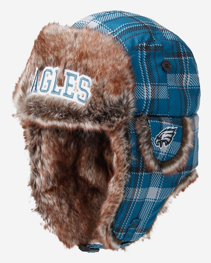 Philadelphia Eagles NFL Wordmark Flannel Trapper Hat FOCO - FOCO.com