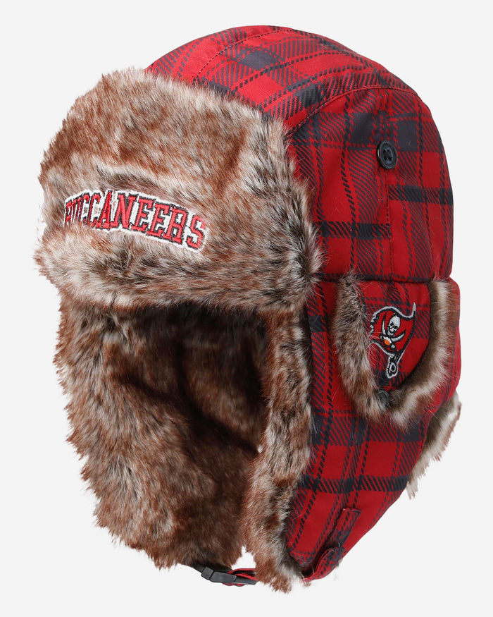 Tampa Bay Buccaneers NFL Wordmark Flannel Trapper Hat FOCO - FOCO.com
