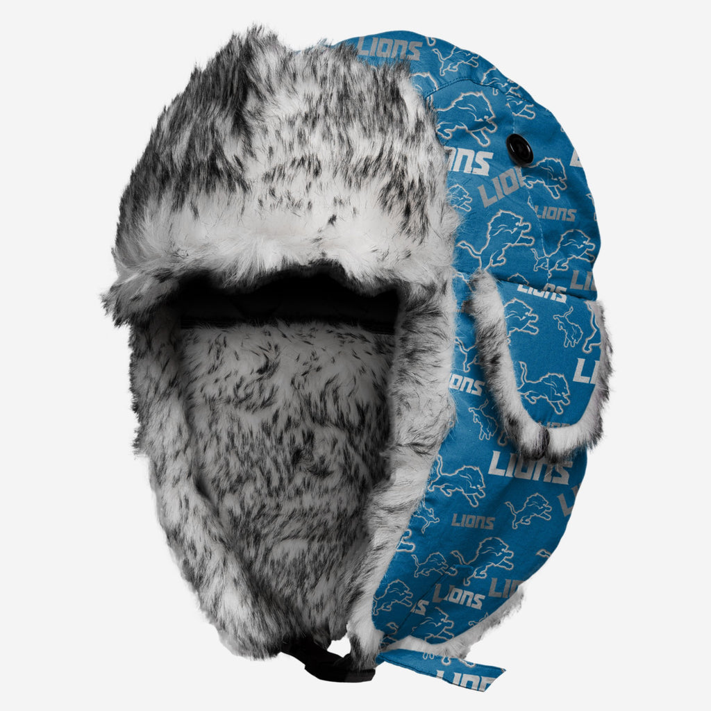 Detroit Lions Repeat Print Trapper Hat FOCO - FOCO.com