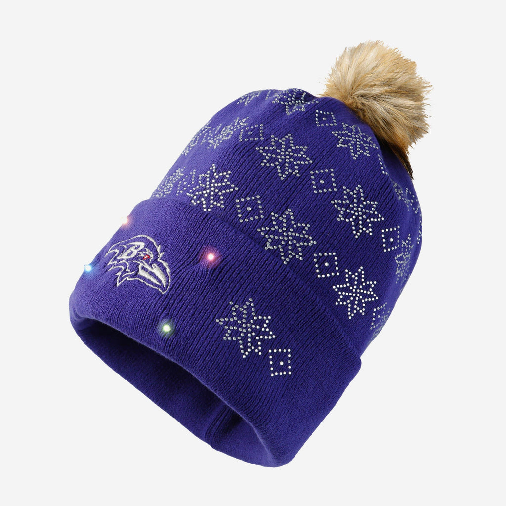 Baltimore Ravens Rhinestone Light Up Beanie FOCO - FOCO.com