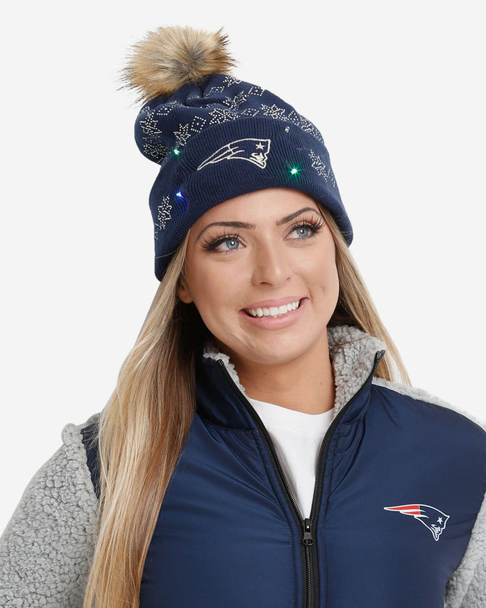 New England Patriots Rhinestone Light Up Beanie FOCO - FOCO.com