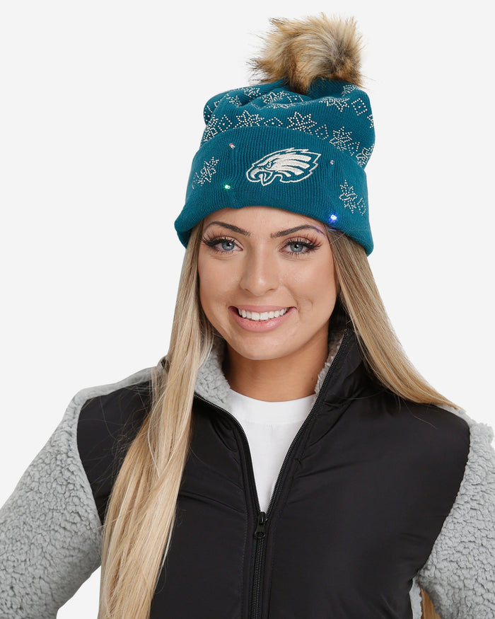 Philadelphia Eagles Rhinestone Light Up Beanie FOCO - FOCO.com