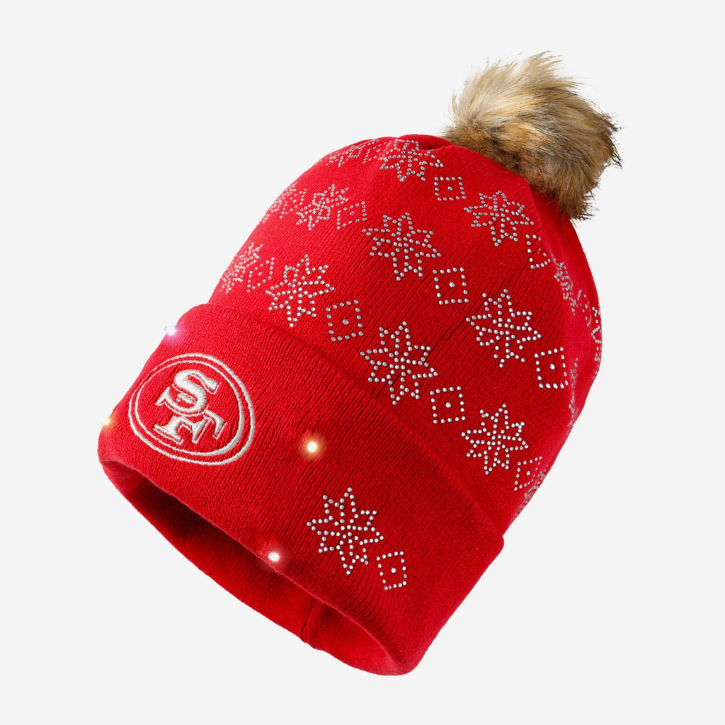 San Francisco 49ers Rhinestone Light Up Beanie FOCO - FOCO.com