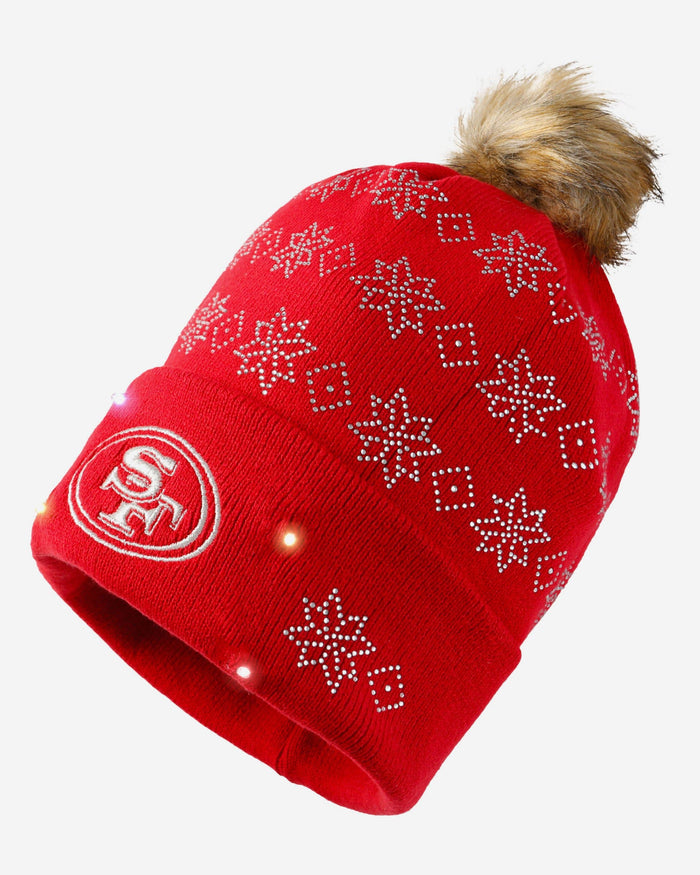 San Francisco 49ers Rhinestone Light Up Beanie FOCO - FOCO.com