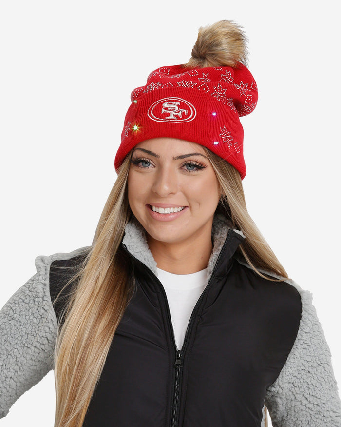 San Francisco 49ers Rhinestone Light Up Beanie FOCO - FOCO.com