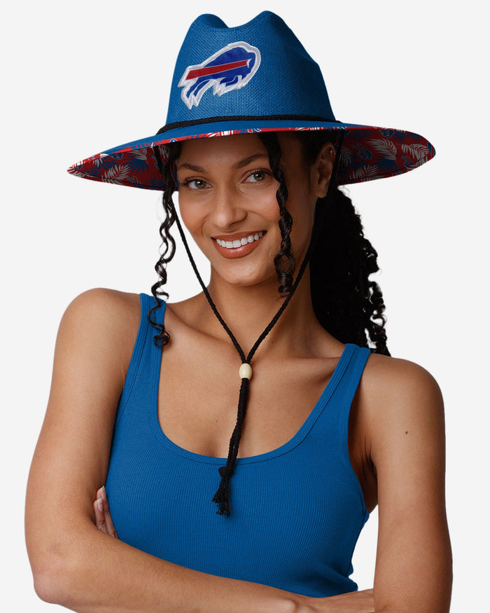 Buffalo Bills Team Color Straw Hat FOCO - FOCO.com