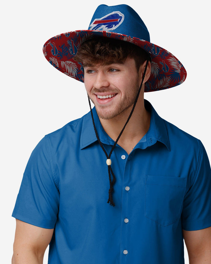 Buffalo Bills Team Color Straw Hat FOCO - FOCO.com