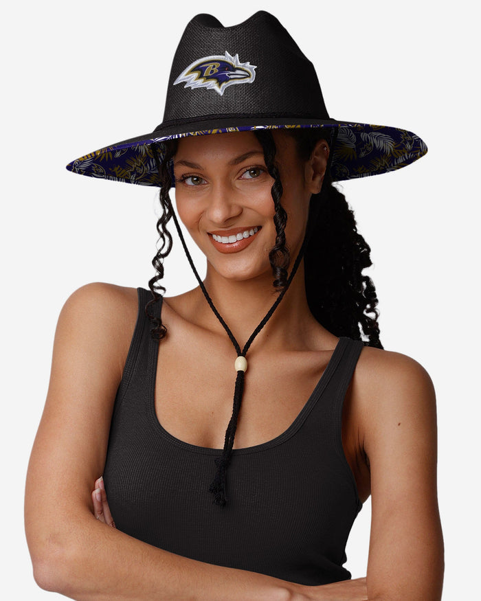 Baltimore Ravens Team Color Straw Hat FOCO - FOCO.com