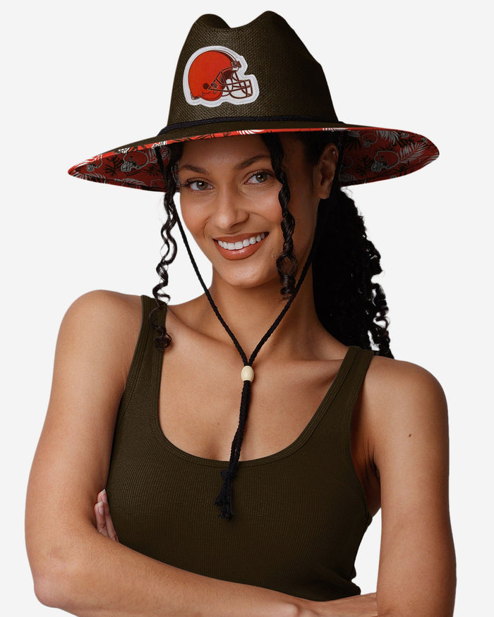 Cleveland Browns Team Color Straw Hat FOCO - FOCO.com