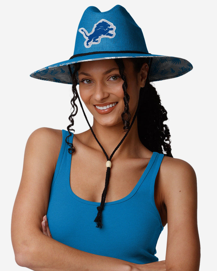 Detroit Lions Team Color Straw Hat FOCO - FOCO.com