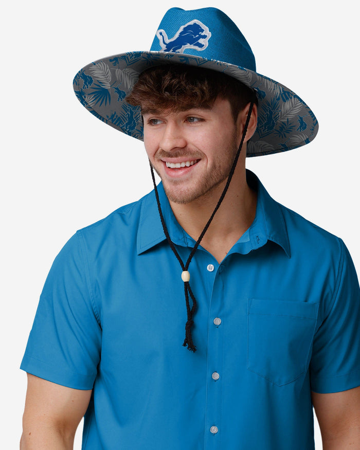 Detroit Lions Team Color Straw Hat FOCO - FOCO.com