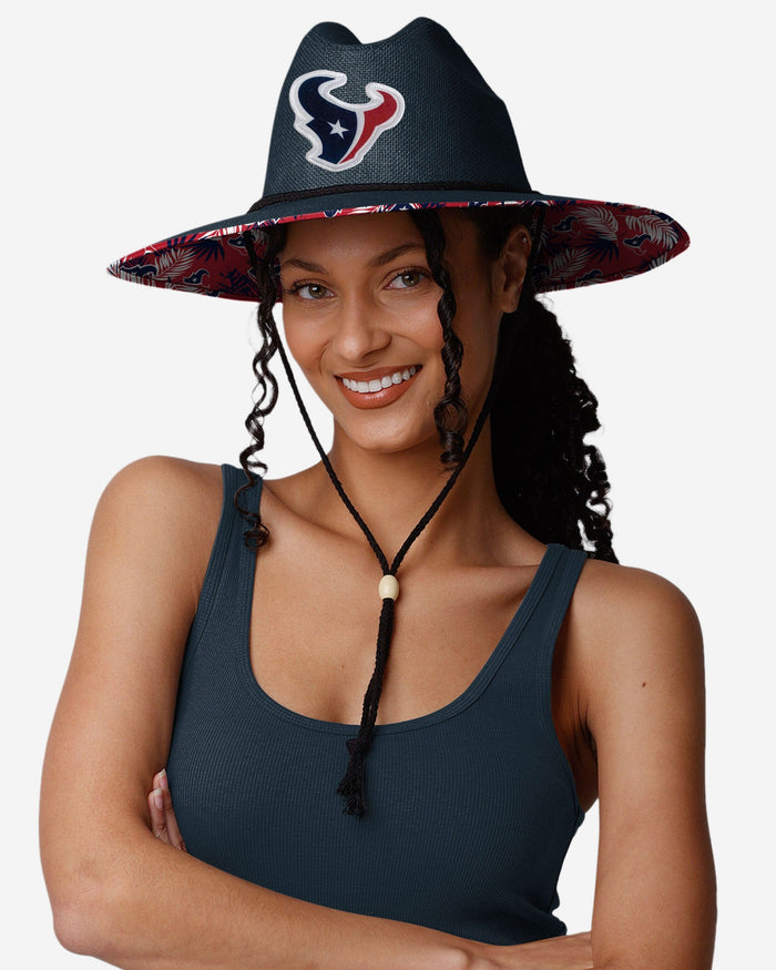 Houston Texans Team Color Straw Hat FOCO - FOCO.com