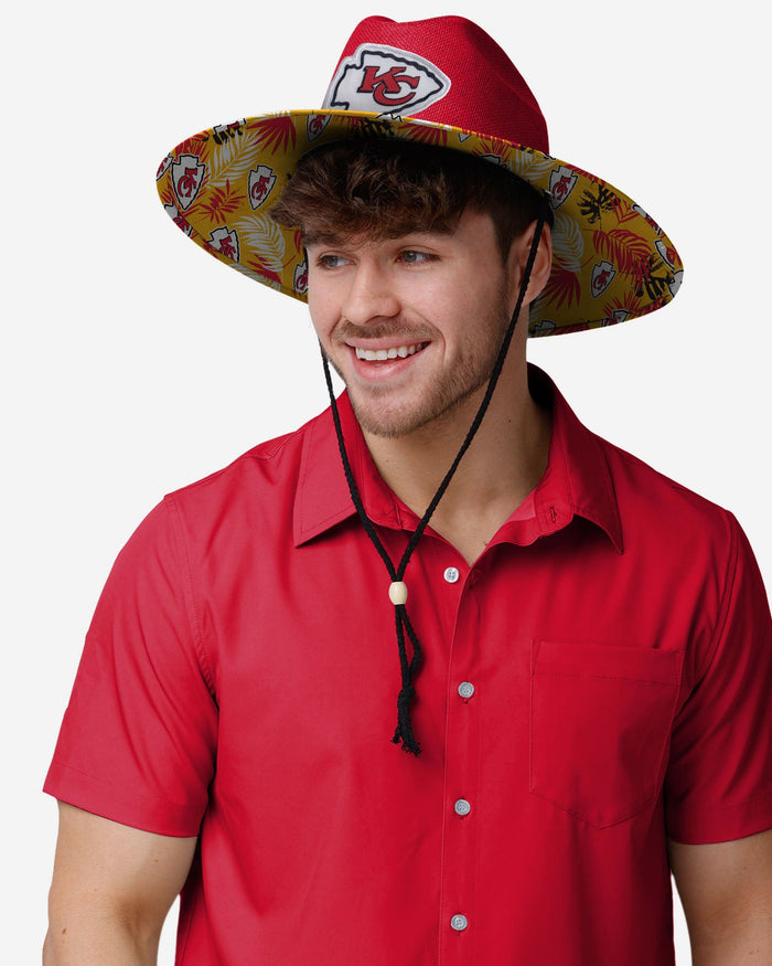 Kansas City Chiefs Team Color Straw Hat FOCO - FOCO.com