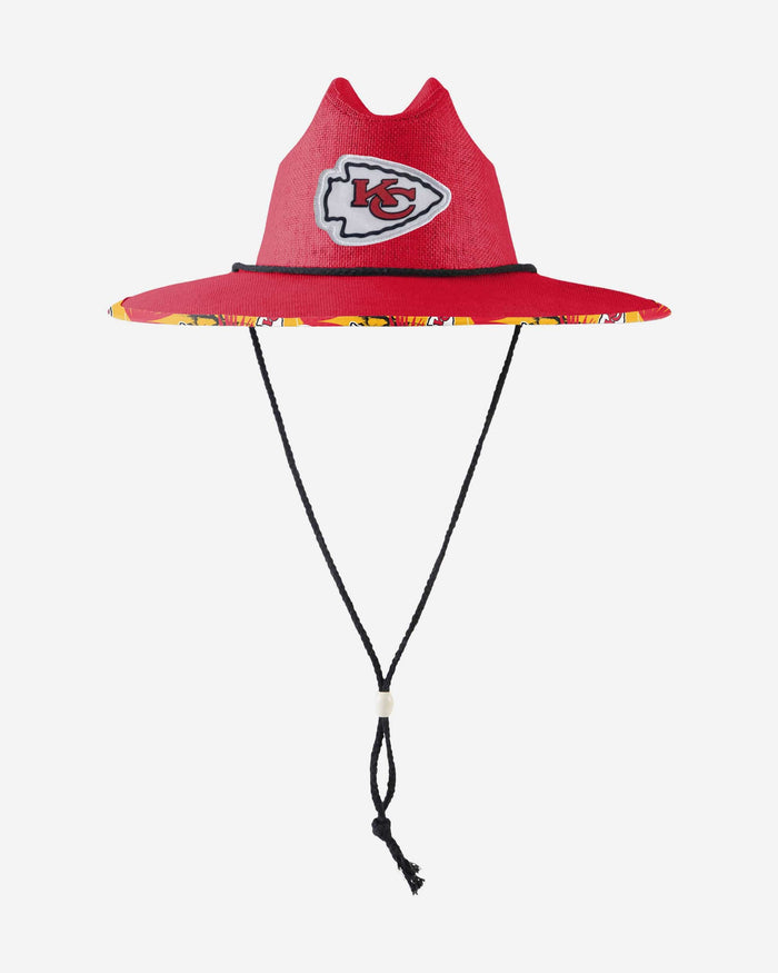 Kansas City Chiefs Team Color Straw Hat FOCO - FOCO.com