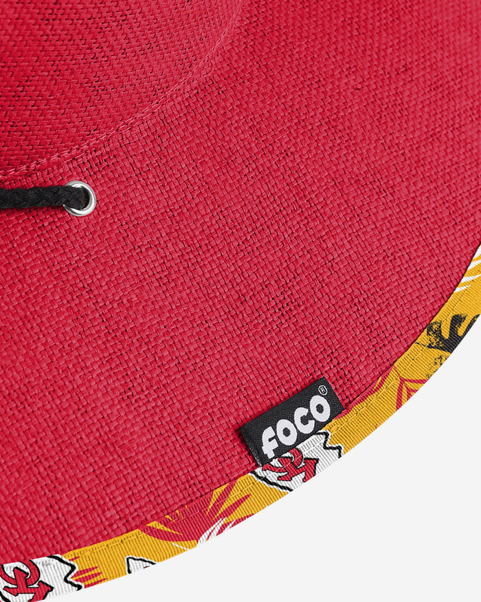 Kansas City Chiefs Team Color Straw Hat FOCO - FOCO.com