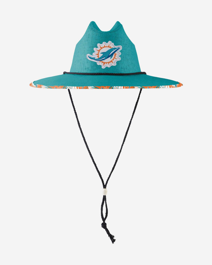 Miami Dolphins Team Color Straw Hat FOCO - FOCO.com