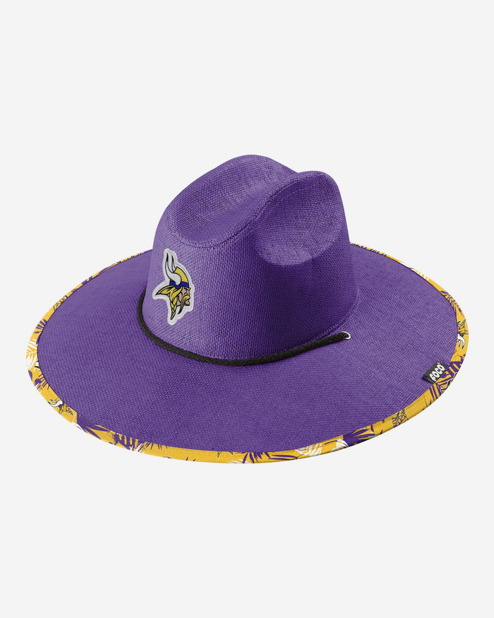 Minnesota Vikings Team Color Straw Hat FOCO - FOCO.com