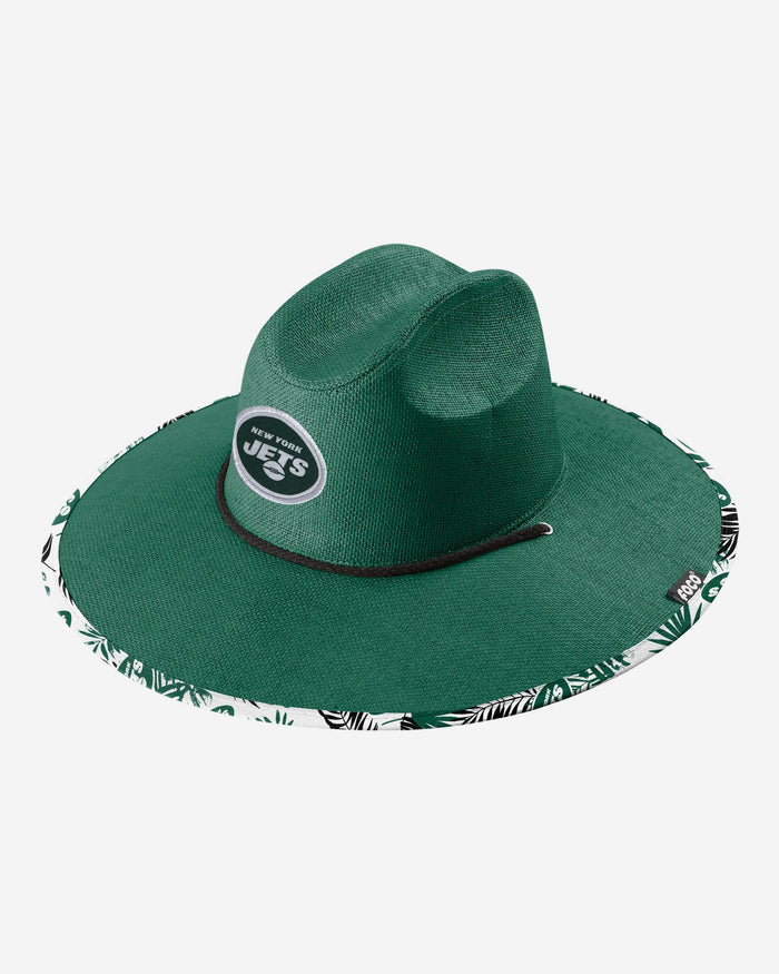 New York Jets Team Color Straw Hat FOCO - FOCO.com