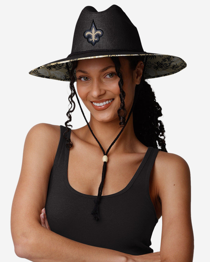 New Orleans Saints Team Color Straw Hat FOCO - FOCO.com