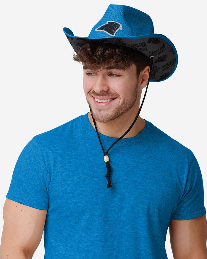 Carolina Panthers Team Stripe Cowboy Hat FOCO - FOCO.com